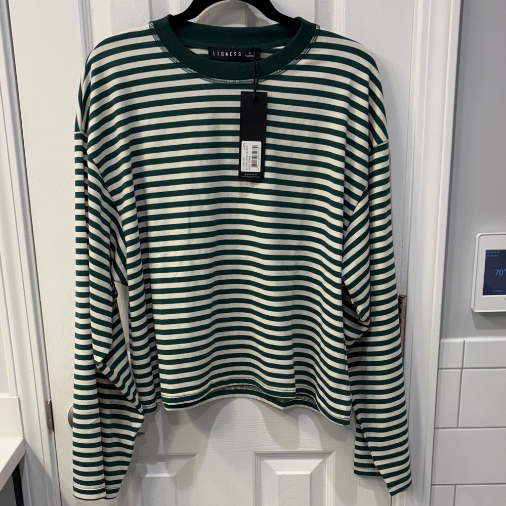 Lioness bloom long sleeve green stripe